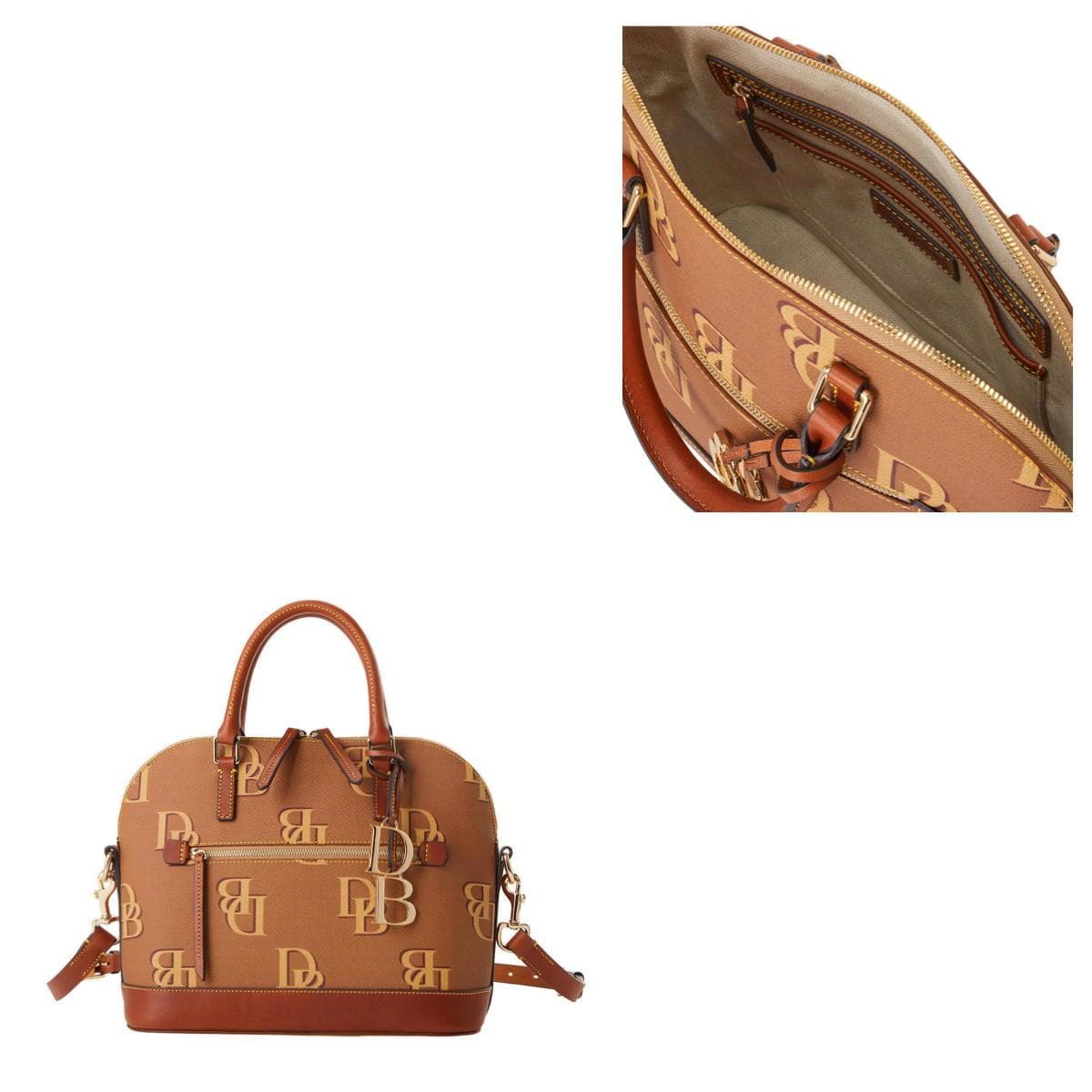 Monogram Domed Zip Satchel