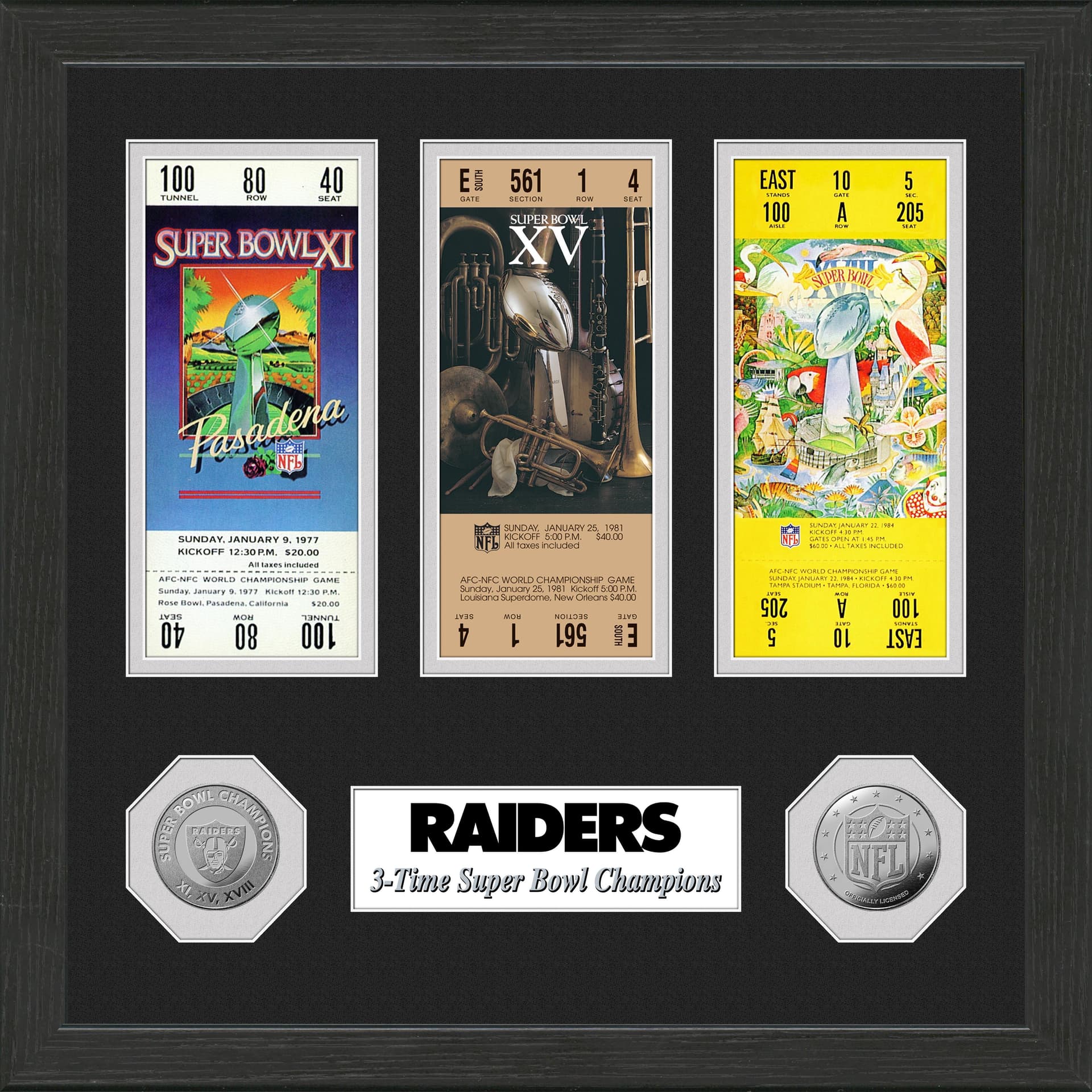 Las Vegas Raiders Super Bowl Ticket Collection