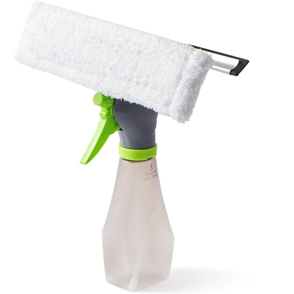 Glass Cleaner Spray Bottle with Built-in Squeegee