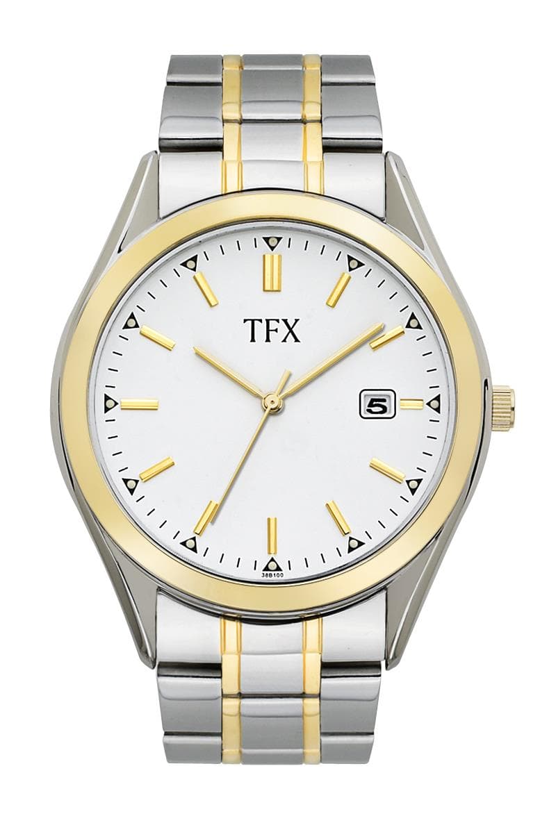 Men's TFX Two Tone Stainless Steel Watch White Dial