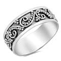 Oxidized Sterling Silver Bali Style Ring, Size 9