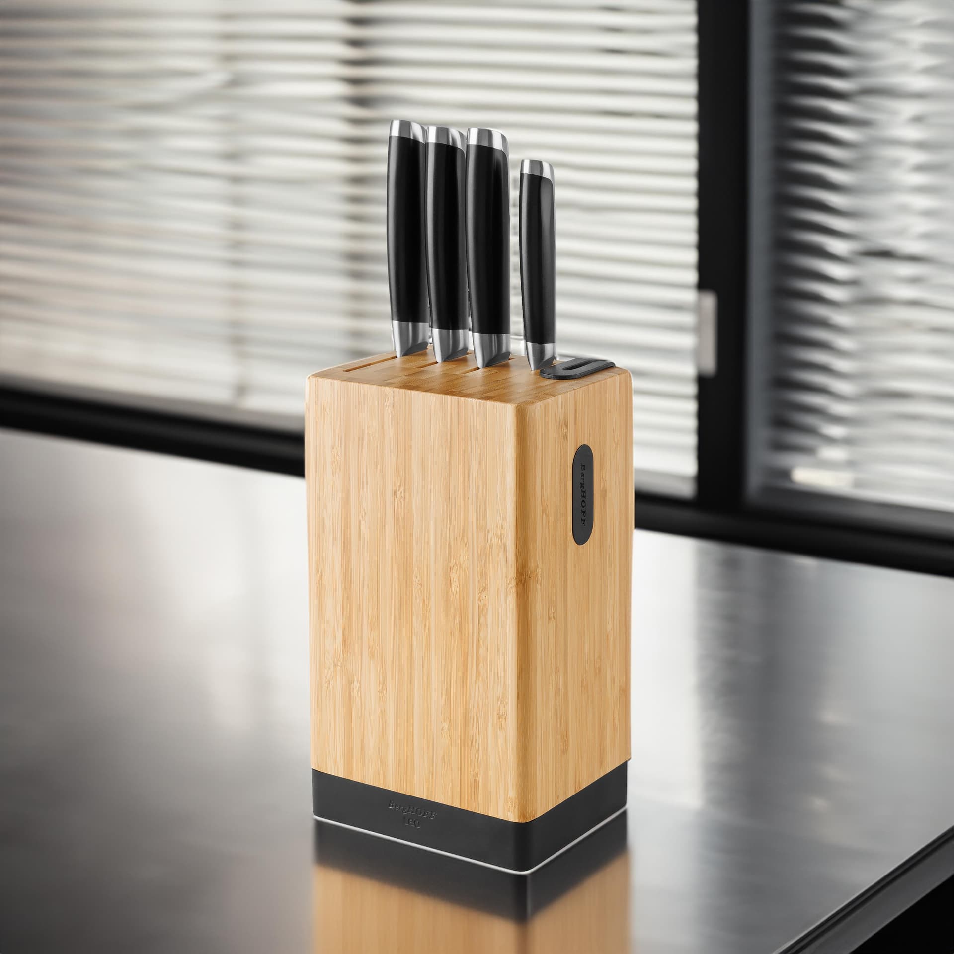 Leo Graphite 5Pc Forged Stainless Steel Cutlery Set With Knife Block
