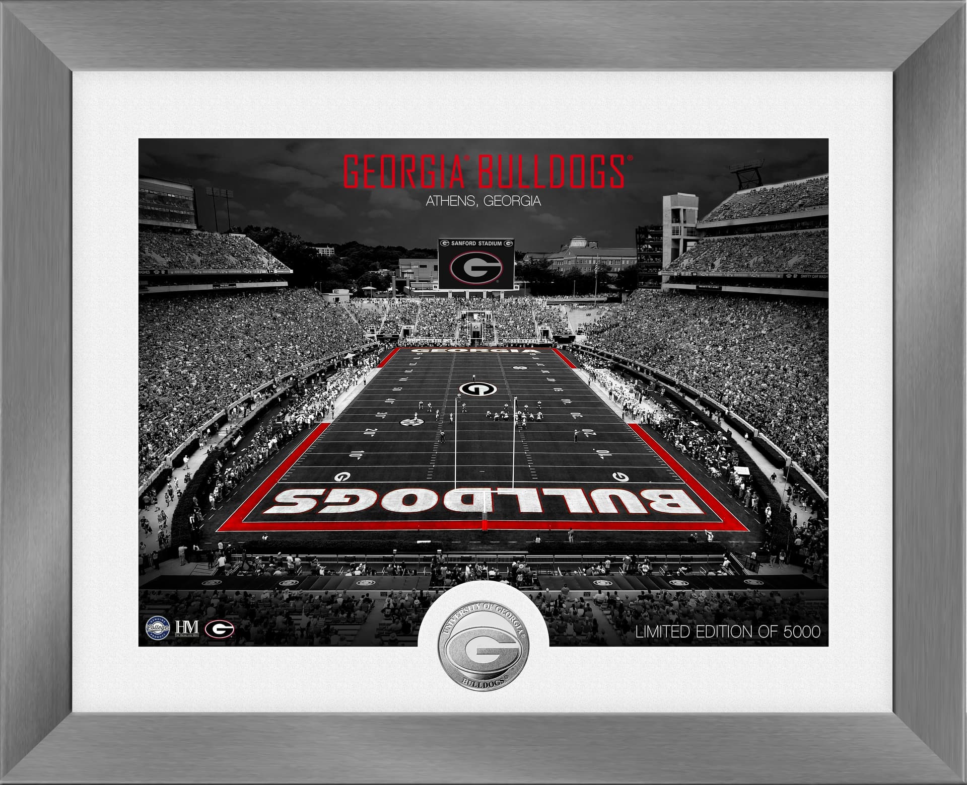 University of Georgia Bulldogs Art Deco Stadium Silver Coin