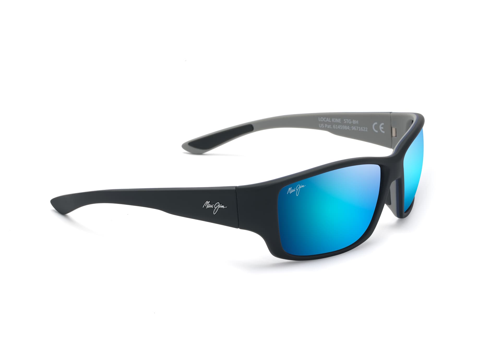 Local Kine Polarized Sunglasses Black & Blue Frame Blue Hawaii Lens