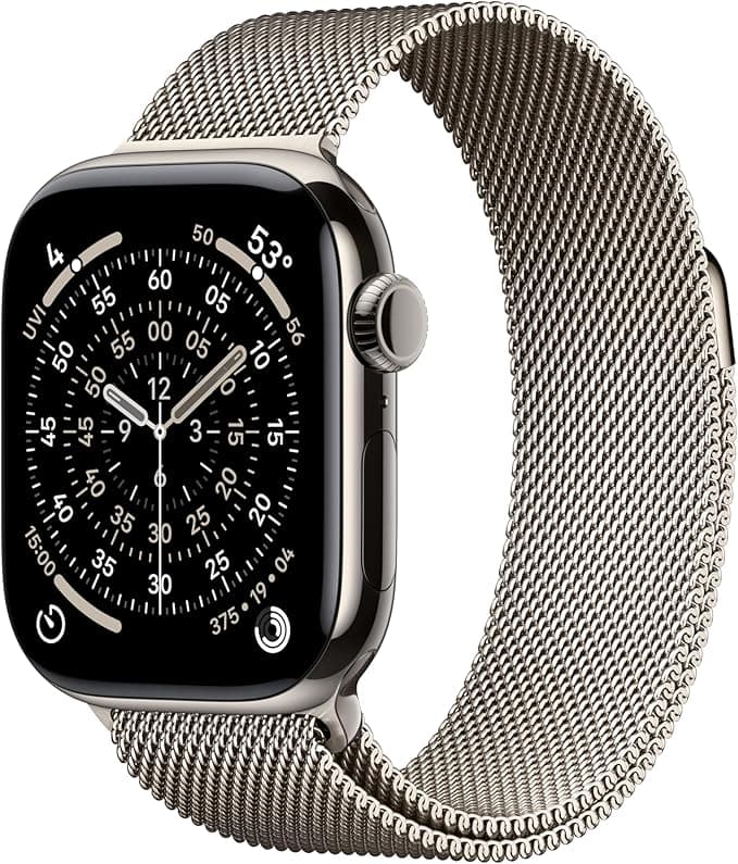 Apple Watch Series 11 GPS + Cellular 42mm Natural Titanium Case with Natural Milanese Loop