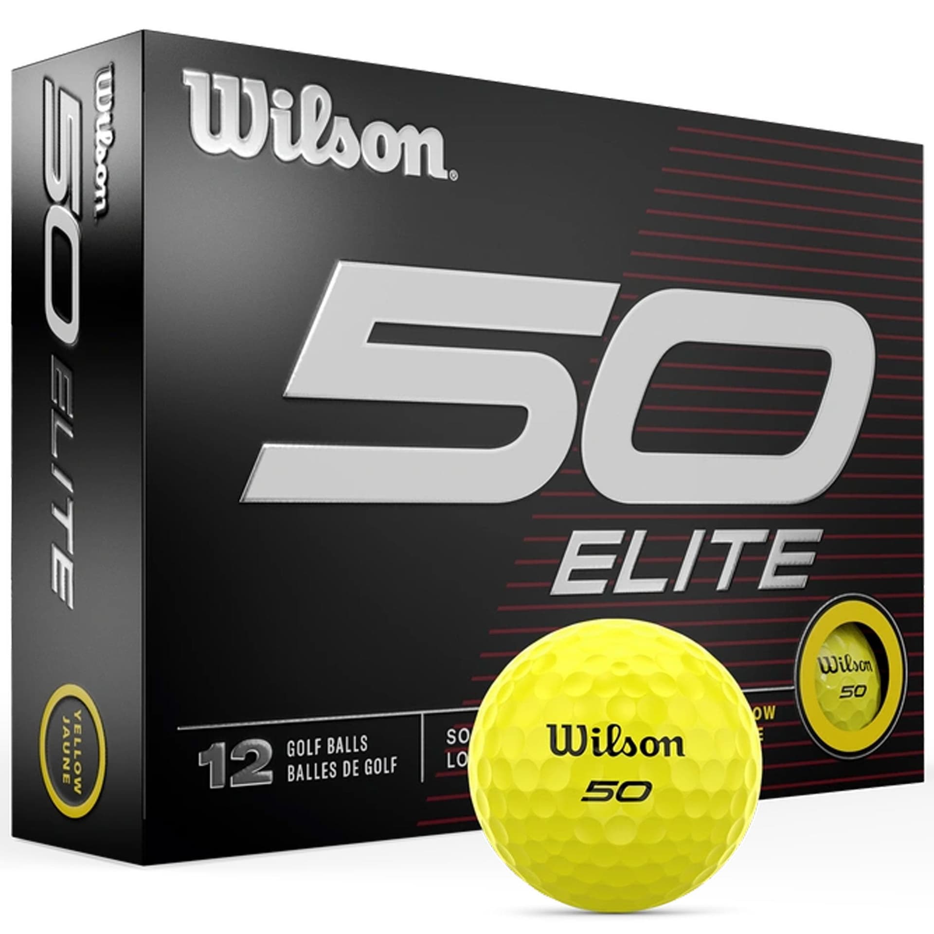 Wilson Fifty Elite Yellow Golf Balls - 1 Dozen