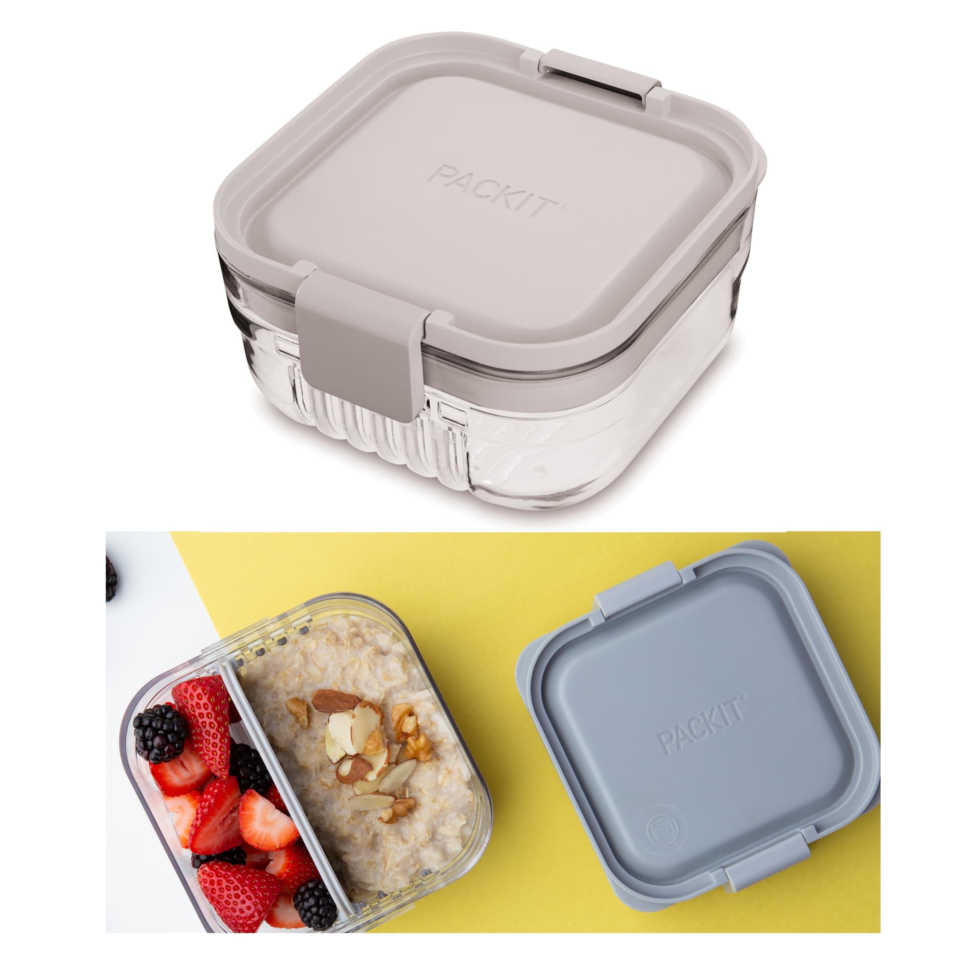 PackIt Mod Snack Bento Container - Steel Gray