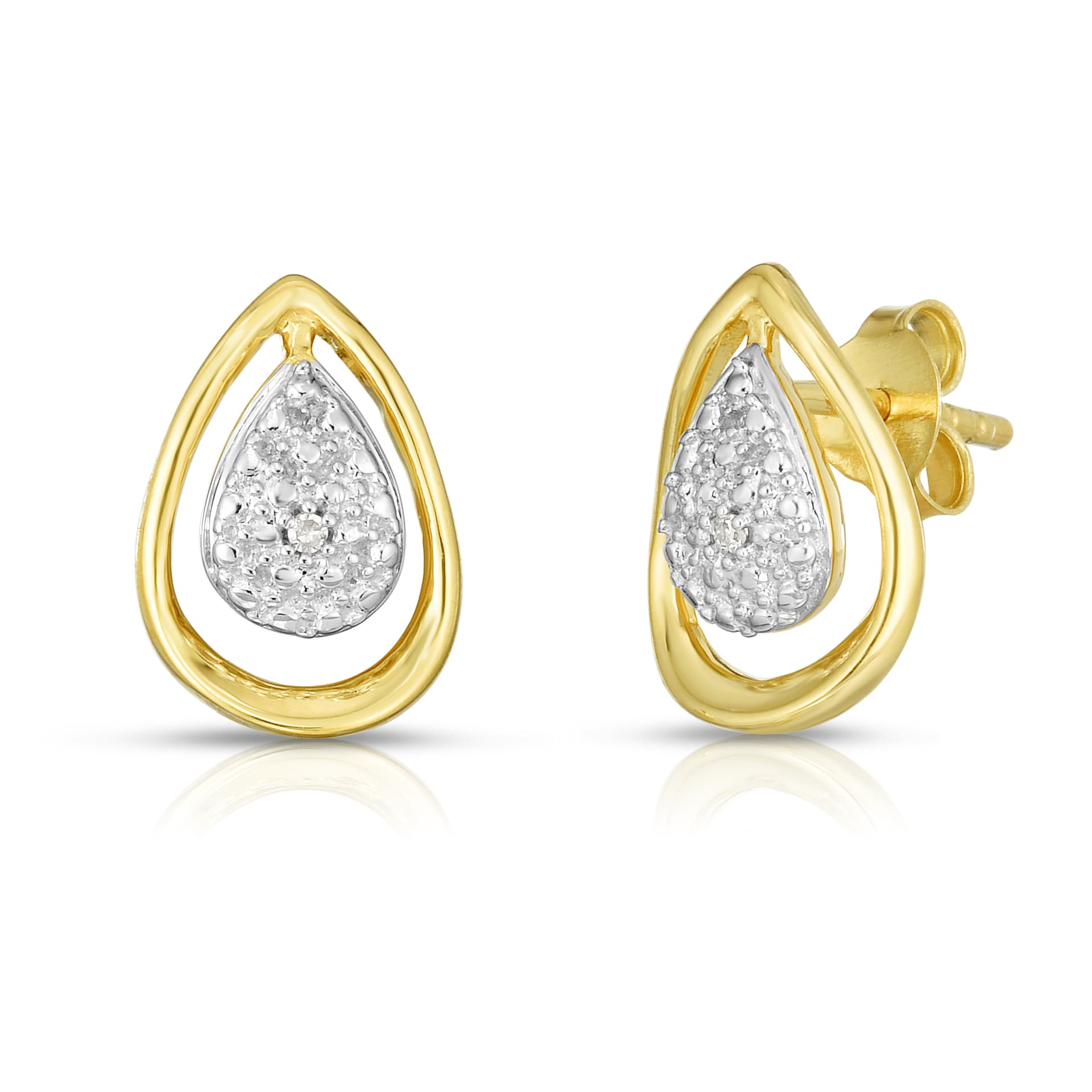 Diamond Tear Drop Earrings