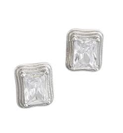 Latonia Cabella created Sterling Silver Rectangular Shaped AAA CZ Stud Earrings