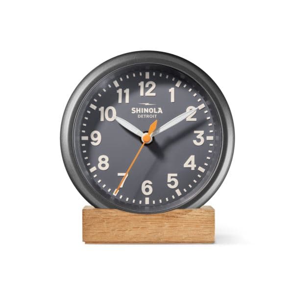 The Runwell 6-inch Desk Clock - Gunmetal/Gray