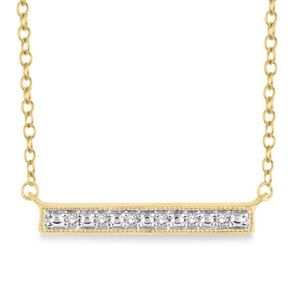Diamond Bar Pendant Necklace