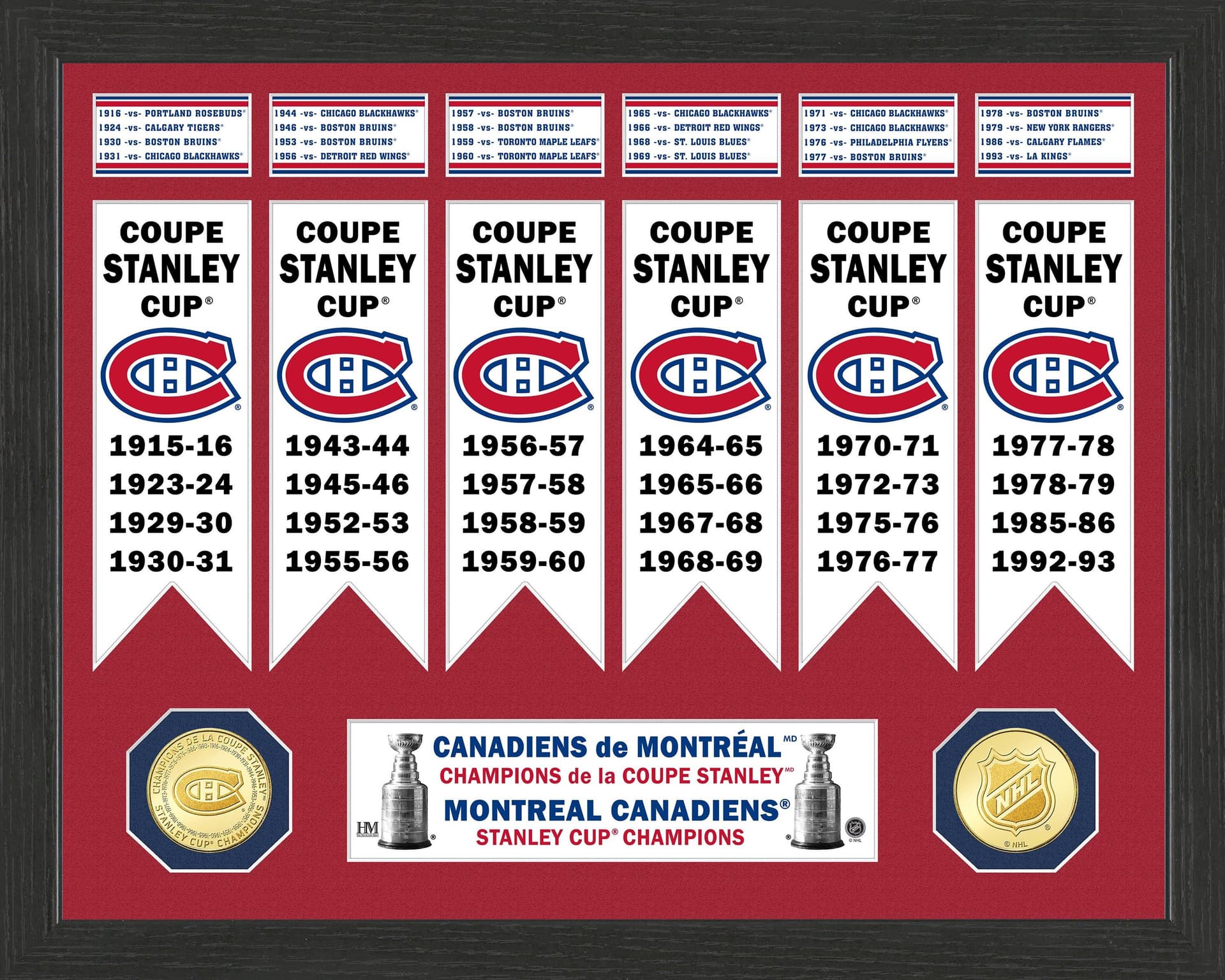 Montreal Canadiens Stanley Cup Banner Collection Photo Mint