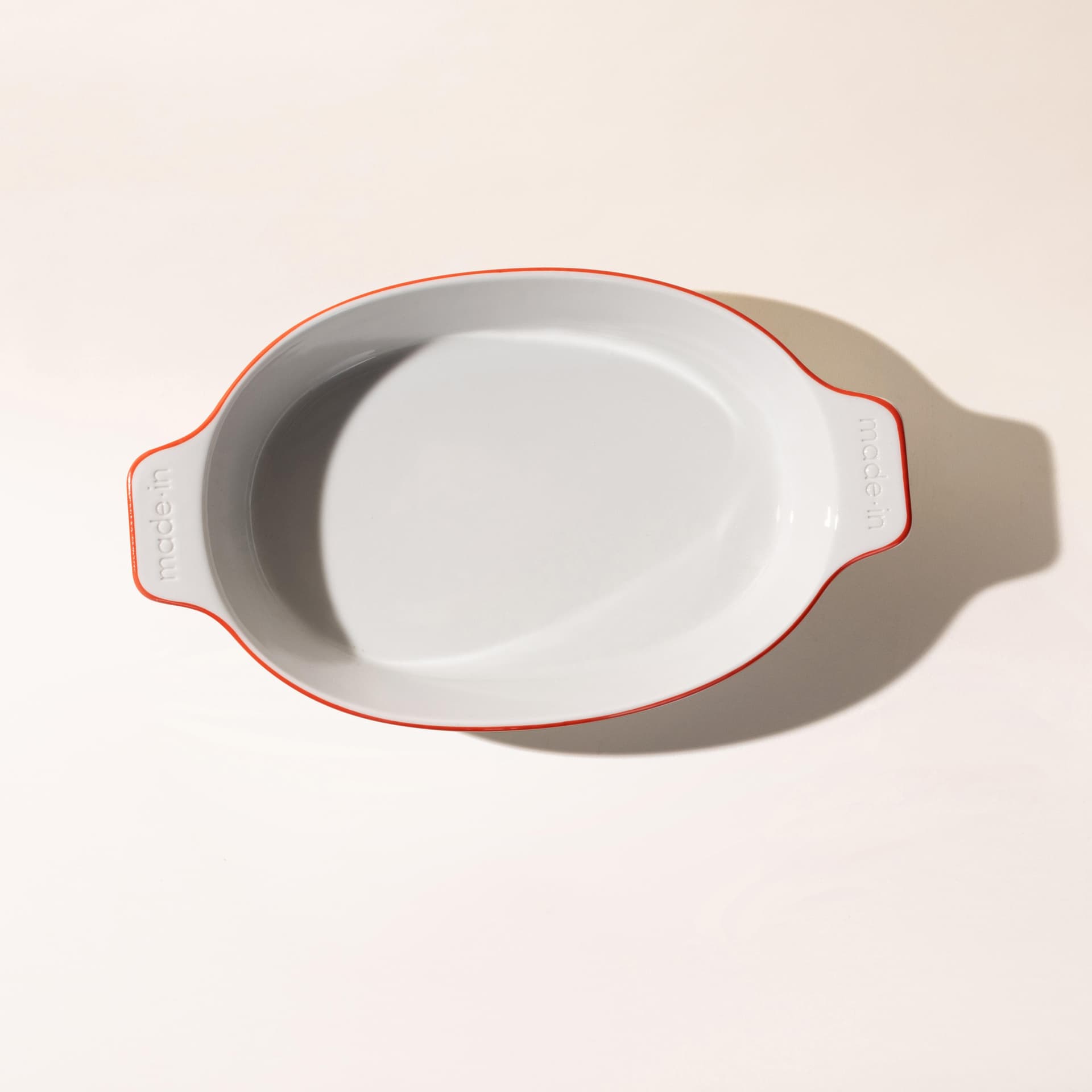 10 x 6.6 Oval Gratin Baking Dish, Porcelain - Red