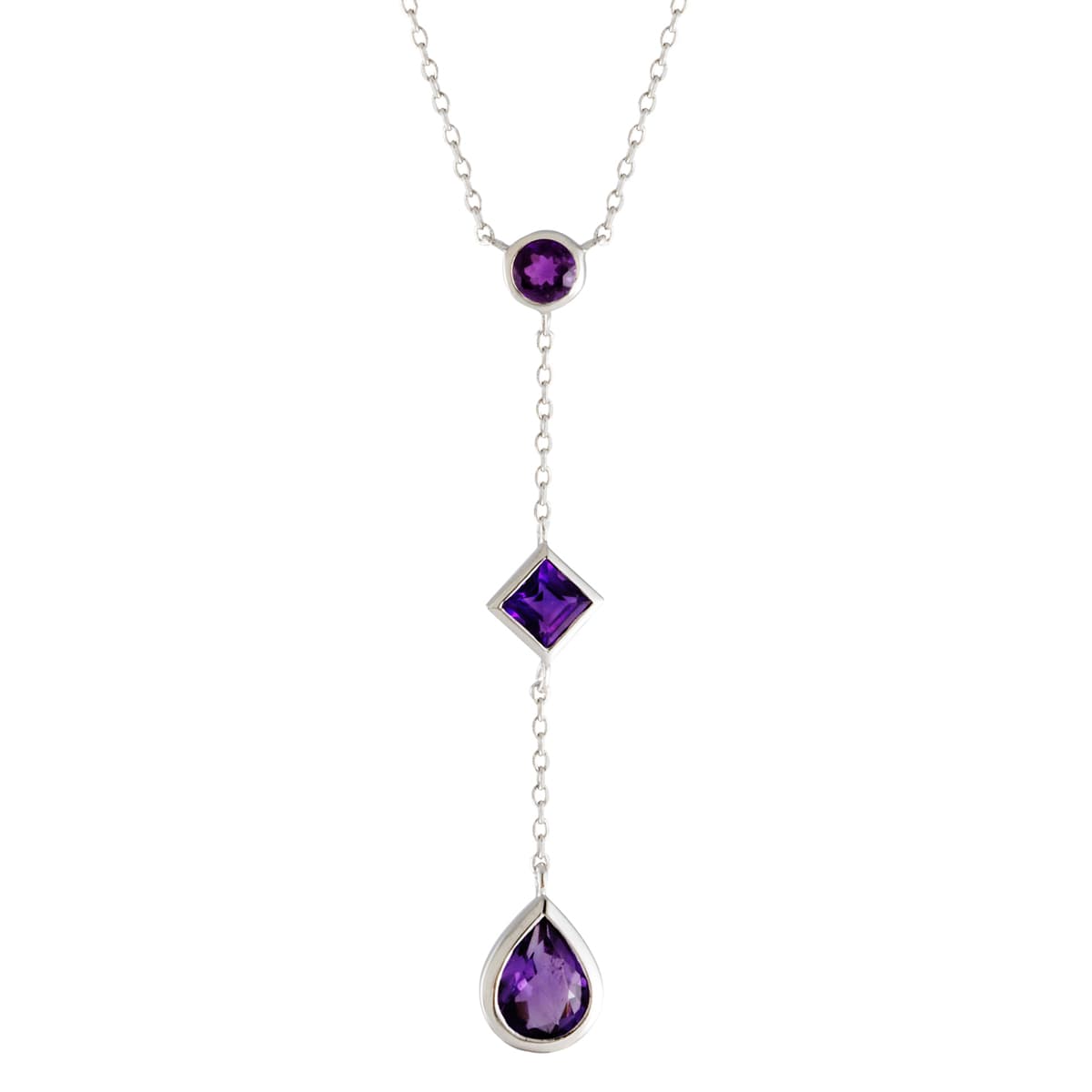 Amethyst Lariat Necklace