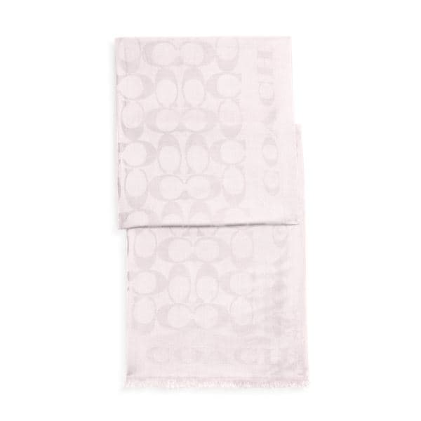 Signature C Border Stole Scarf - Blush