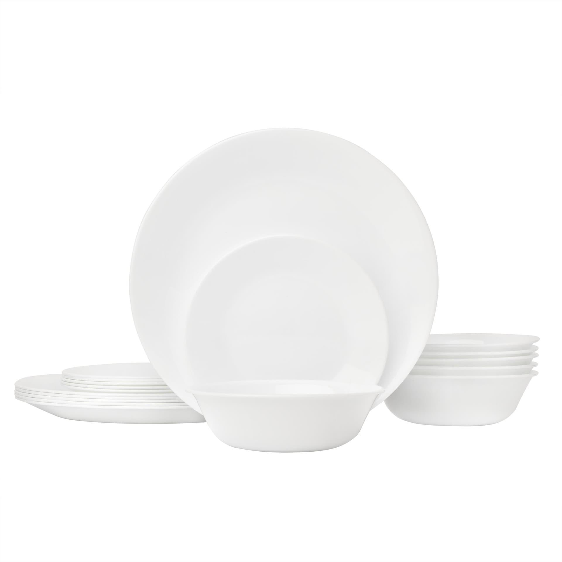 Livingware White Frost 18pc Round Dinnerware Set