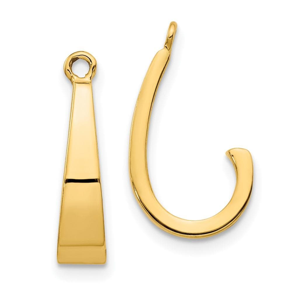 14k Yellow Polished J-Hoop Earring Jackets
