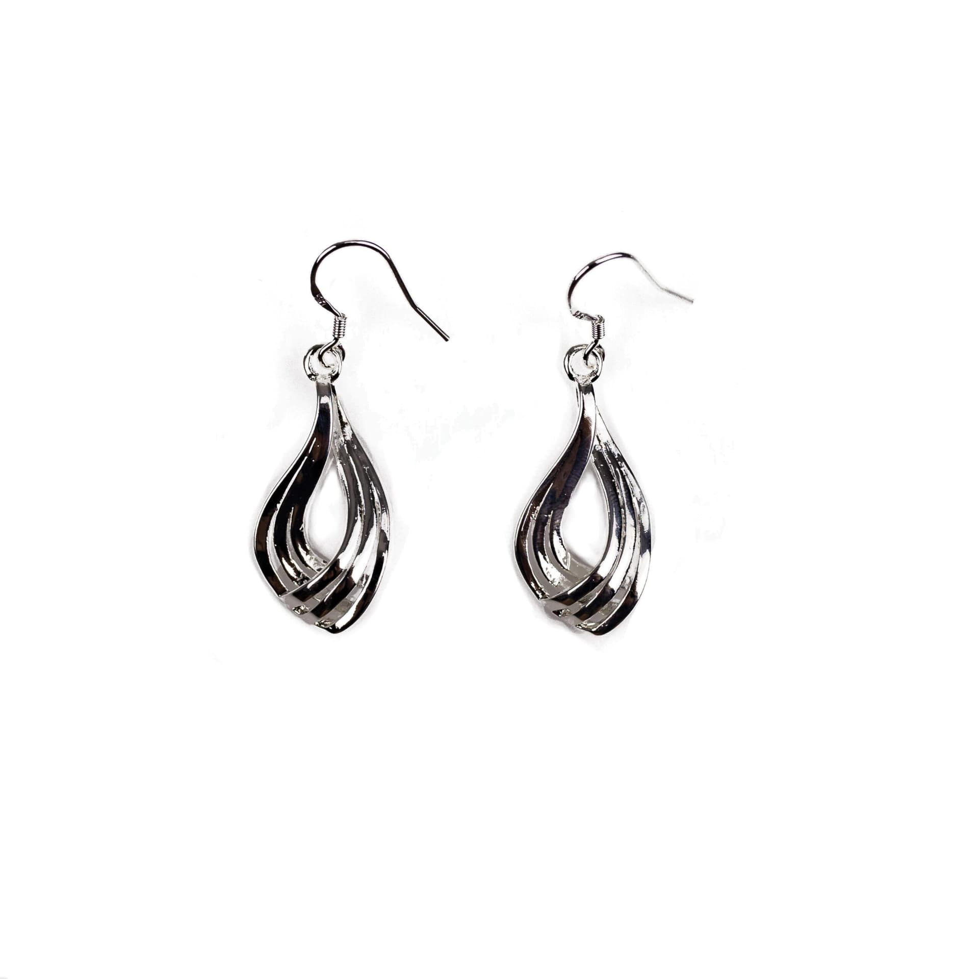 Silver Plated Modern Teardrop Earrings