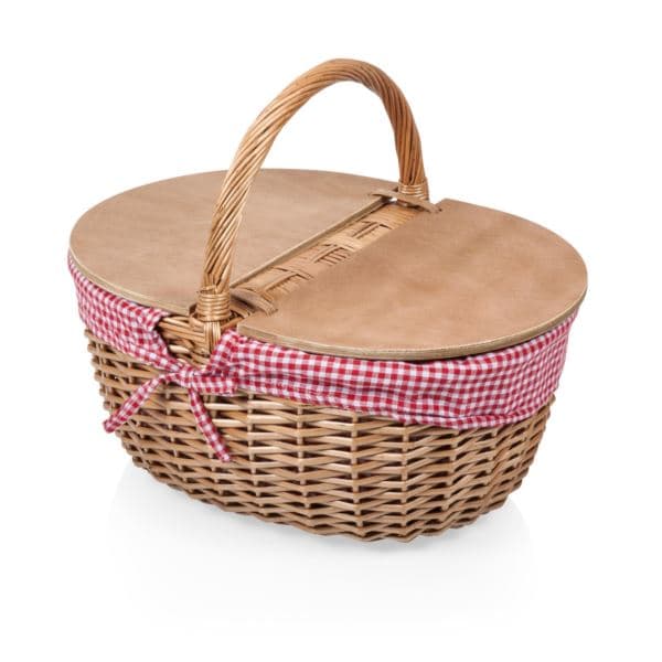 Country Basket - Red & White Gingham Pattern