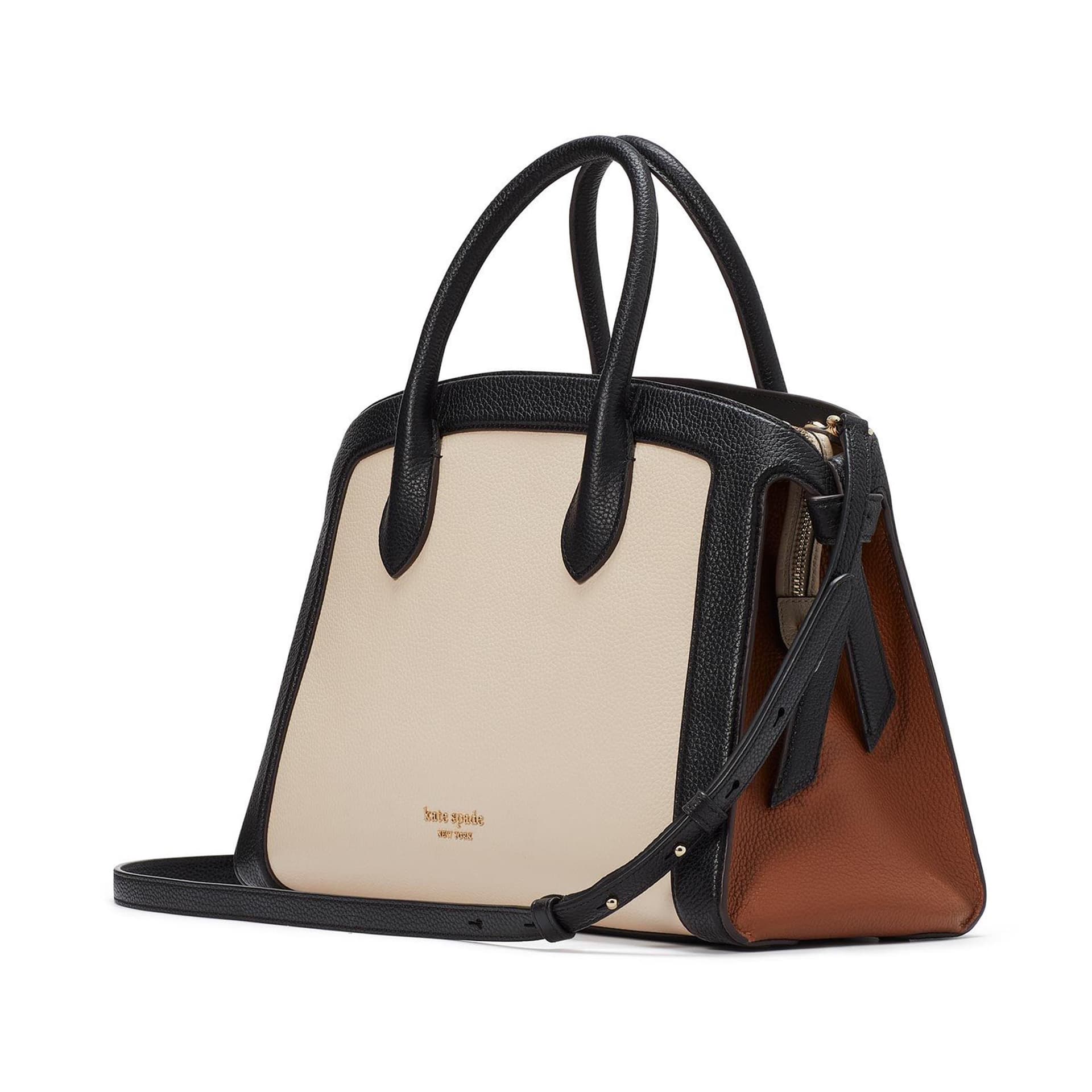 Knott Colorblocked Large Zip Top Satchel - Allspice Cake Multi