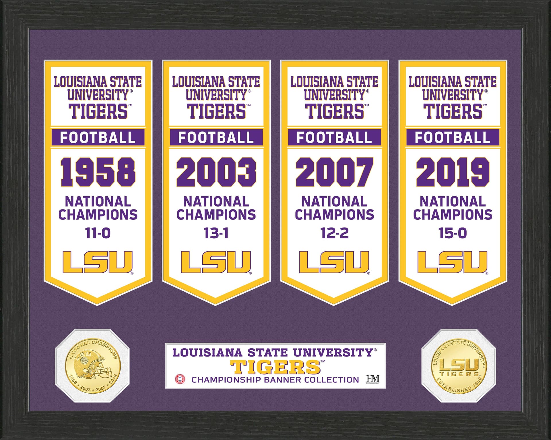 Louisiana State University Tigers National Champions Banner Collection