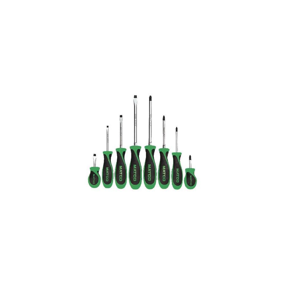 8 Piece Screwdriver Set - Green