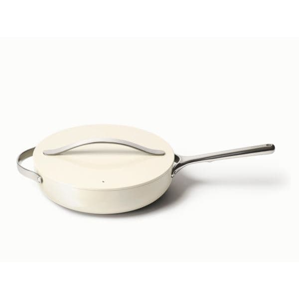 4.5qt Nonstick Ceramic Saute Pan w/ Lid Cream