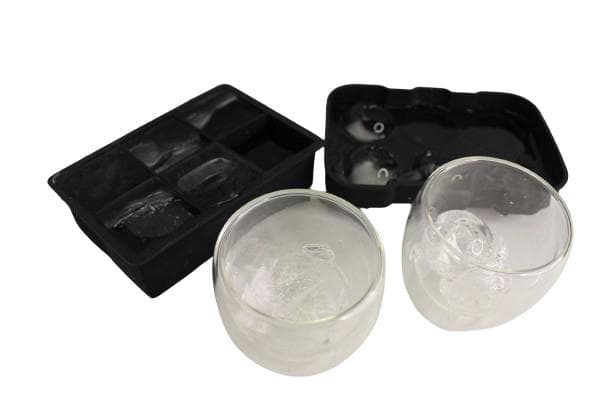 Set of 4 Glass Set with Round and Square Ice Cube Sets