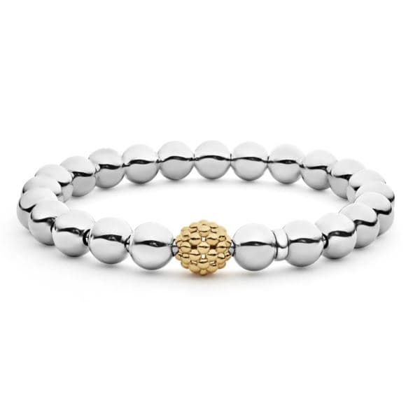 Two-Tone Stretch Bead Bracelet Size One Size