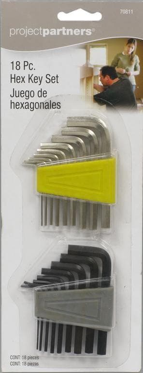 Project Partners 18-Piece SAE and Metric Hex Key Set