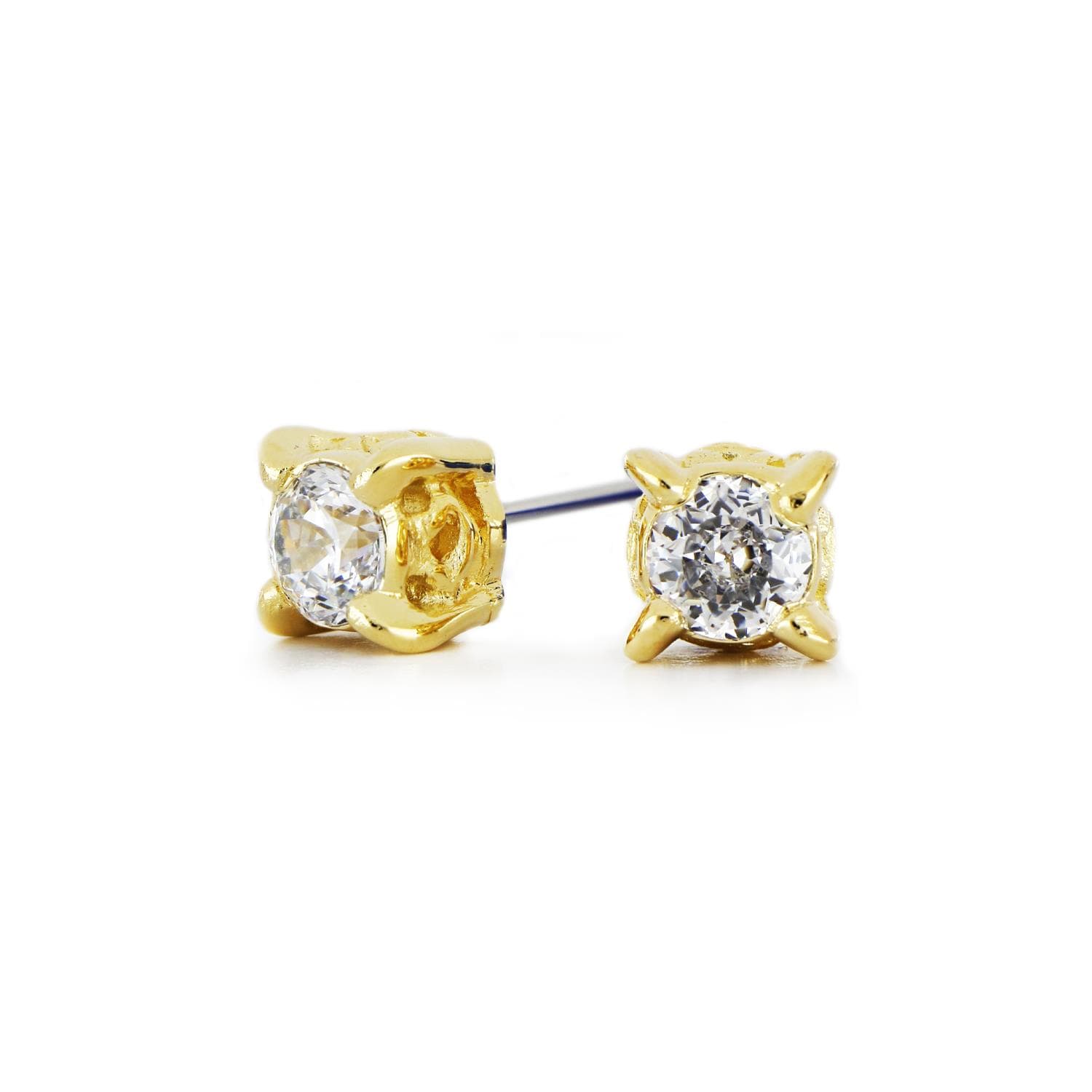 Diamante 1.5 Carat Stud Earrings - Gold