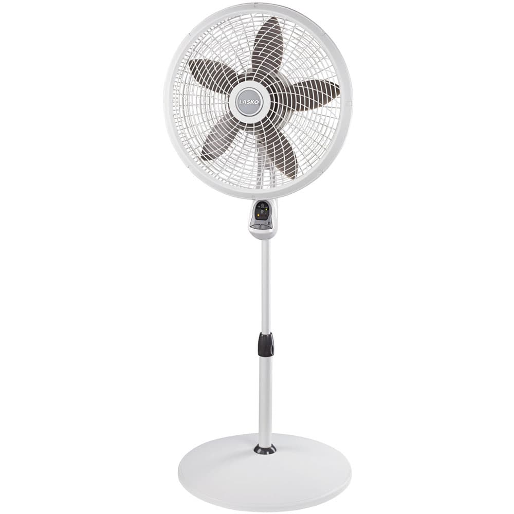 18 In. Adjustable Cyclone Pedestal Fan with Remote Control, White