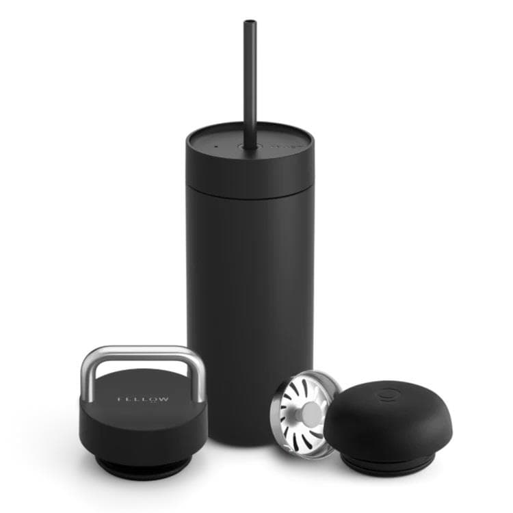 Fellow Carter 3 in 1 Lid System (16oz Move, CARRY Lid, Cold Lid w/ Straw) - Matte Black