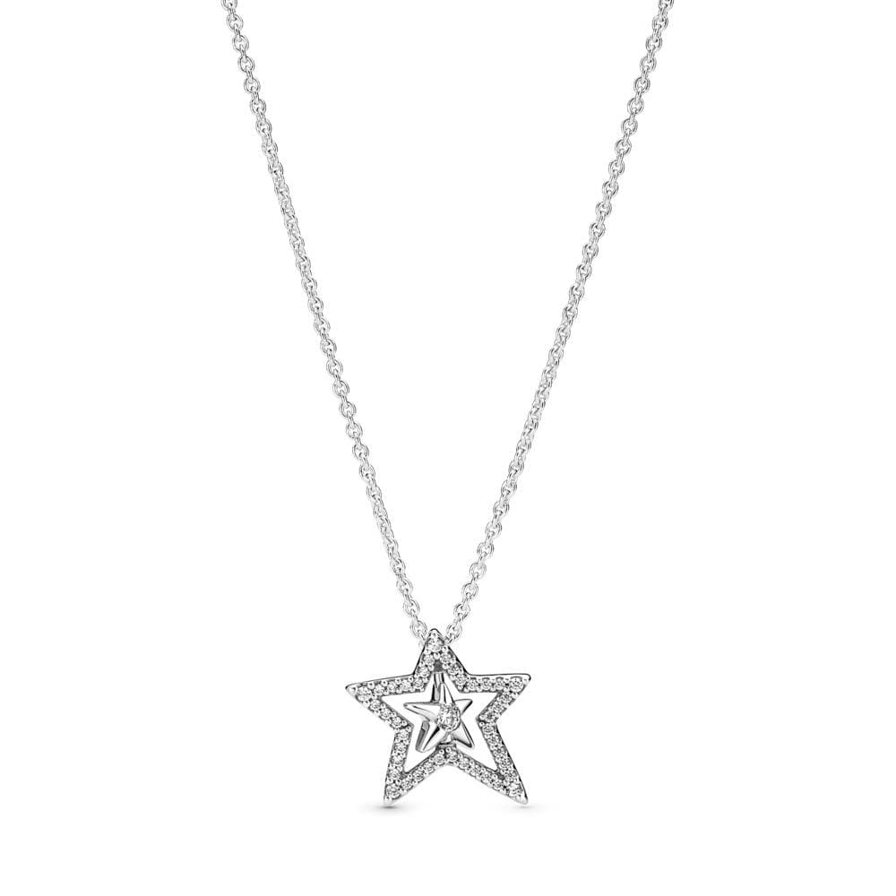 Pav Asymmetric Star Collier Necklace