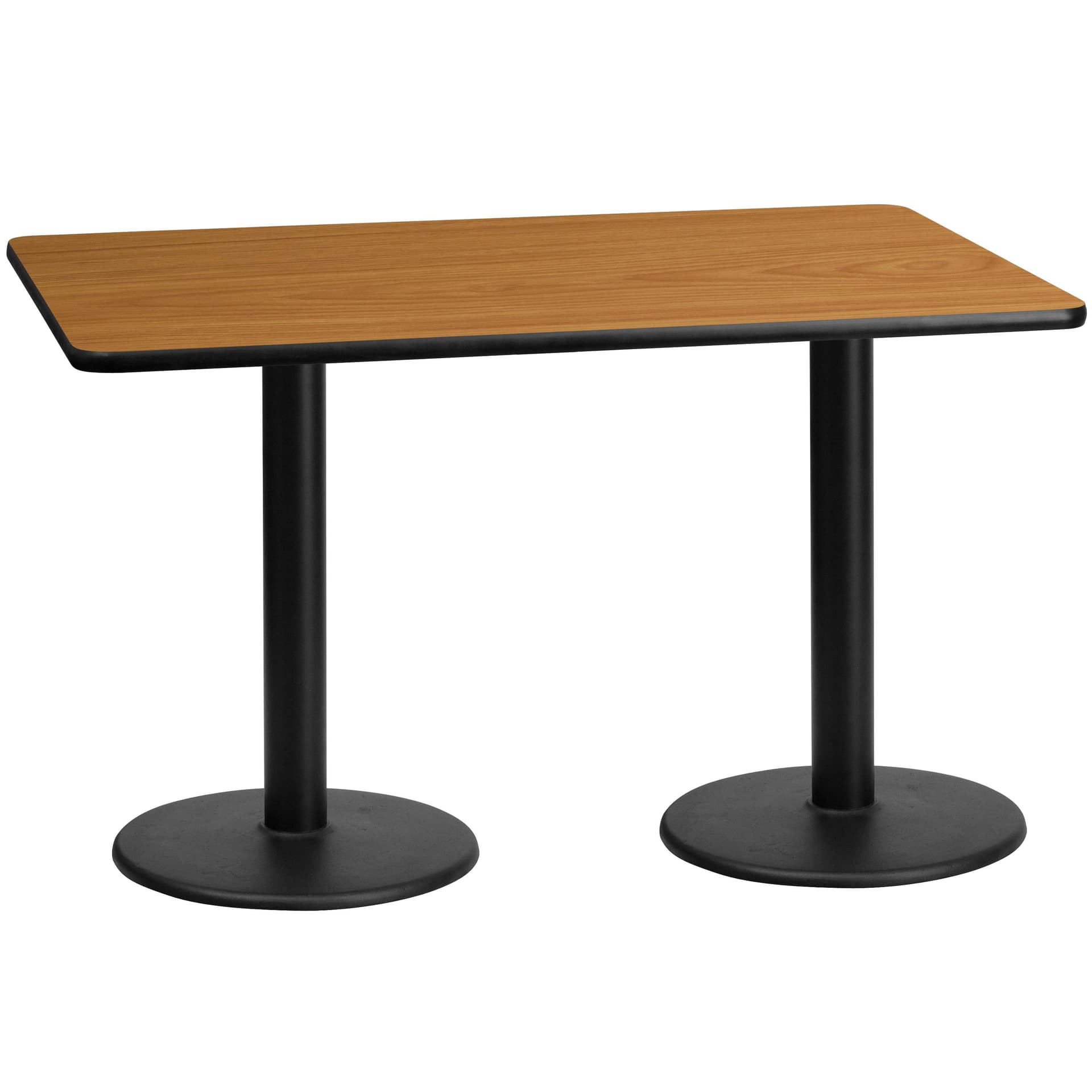 30" x 60" Natural Laminate Table Top with 18" Round Table Height Bases