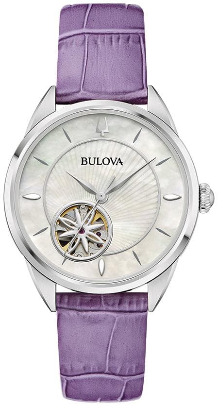 Ladies Sutton Silver & Lavender Leather Strap Watch MOP Dial