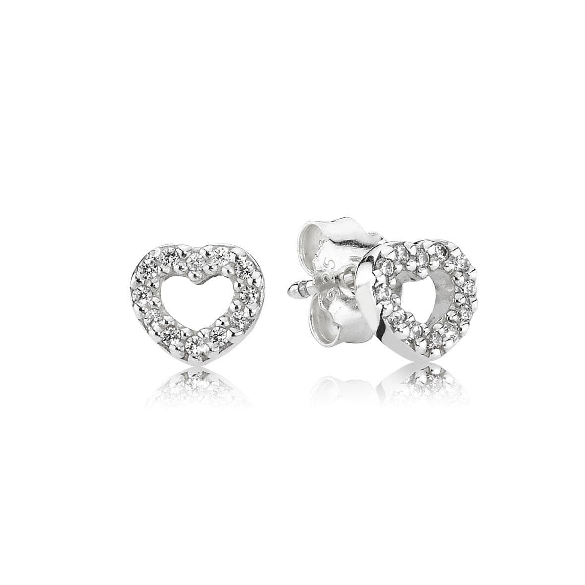 Open Heart Stud Earrings