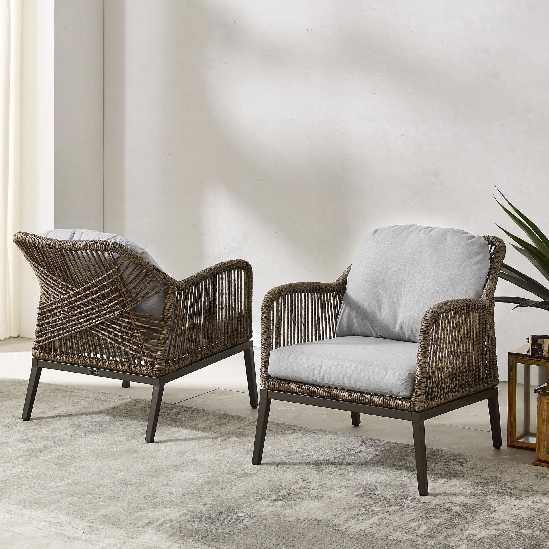 Haven 2Pc Wicker Outdoor Chair Set
