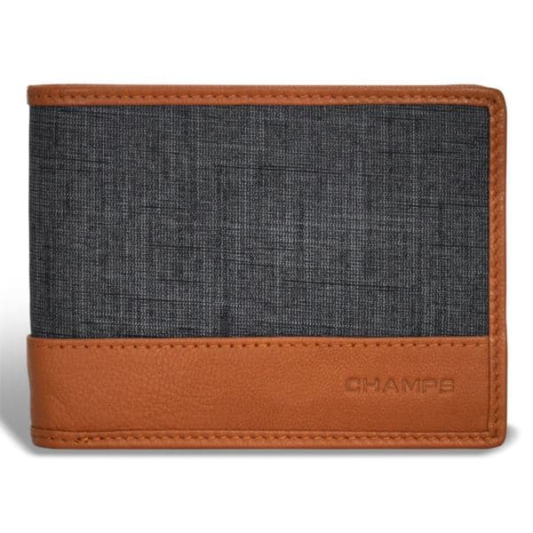 Denim Leather Top Wing Wallet Size 4.5" x 3.25"