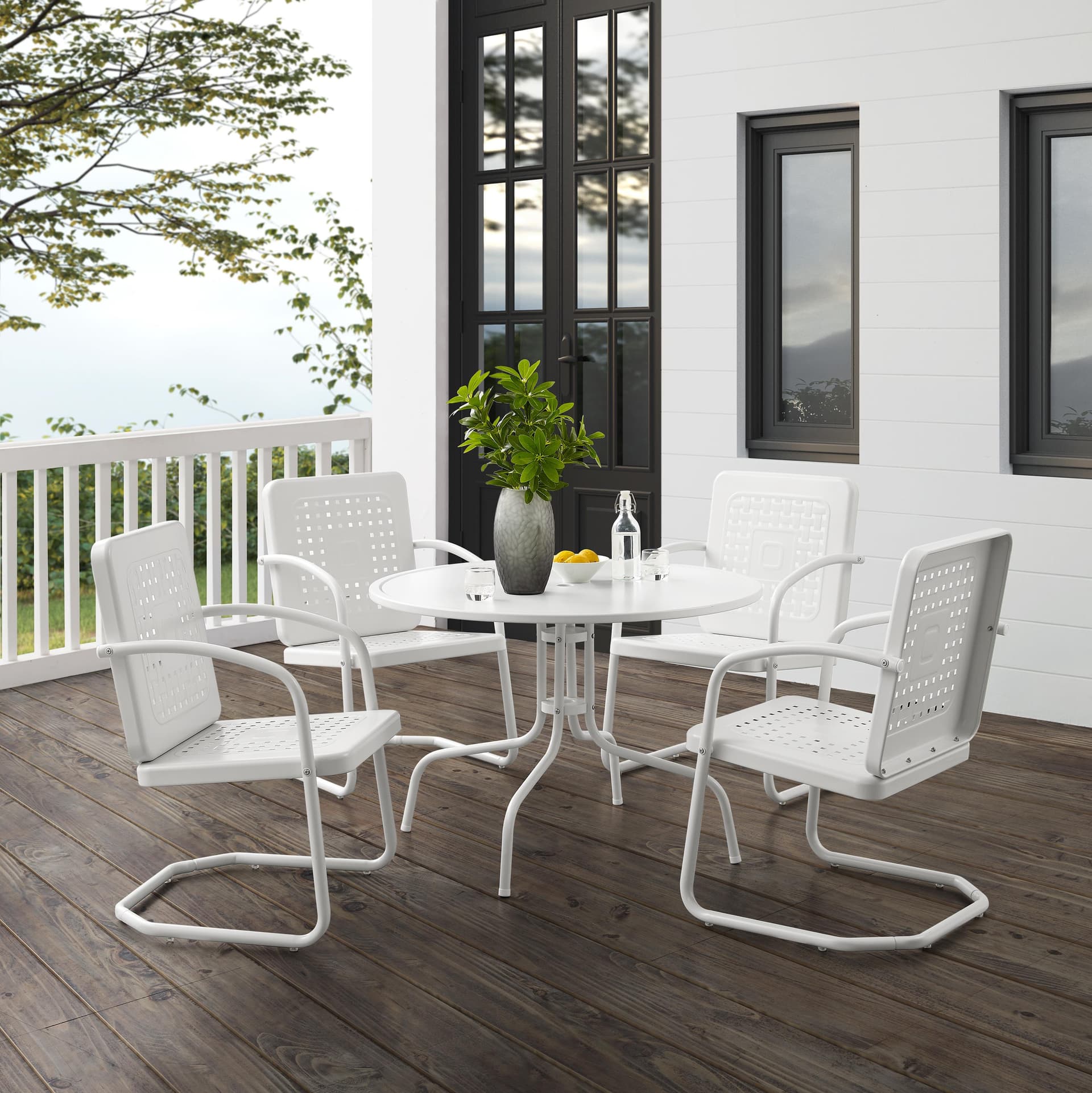 Bates 5Pc Round Retro Outdoor Dining Set