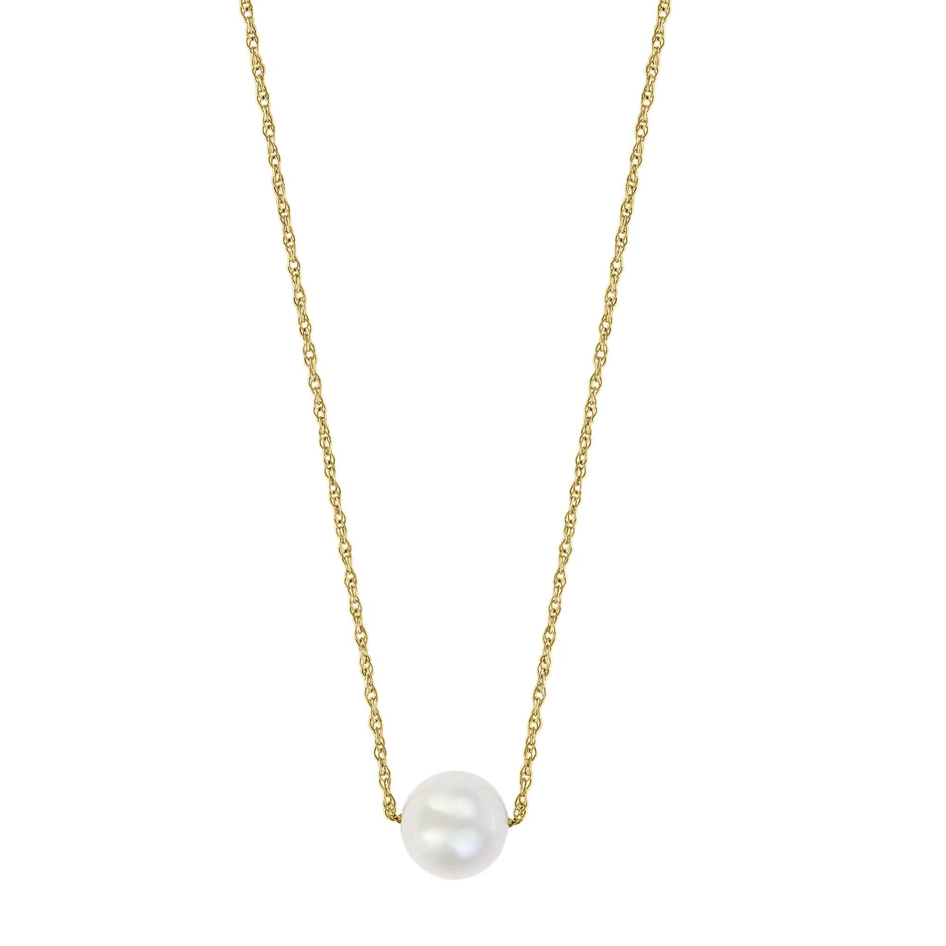 LALI Jewels 14K Yellow Gold White Pearl Necklace