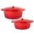 Neo 4pc Cast Iron Cookware Set, 5qt. & 8qt., Red