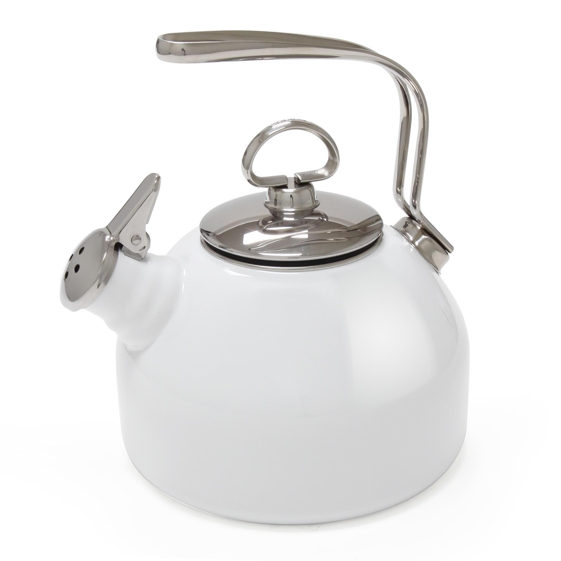 Classic  Enamel on Steel Tea Kettle White