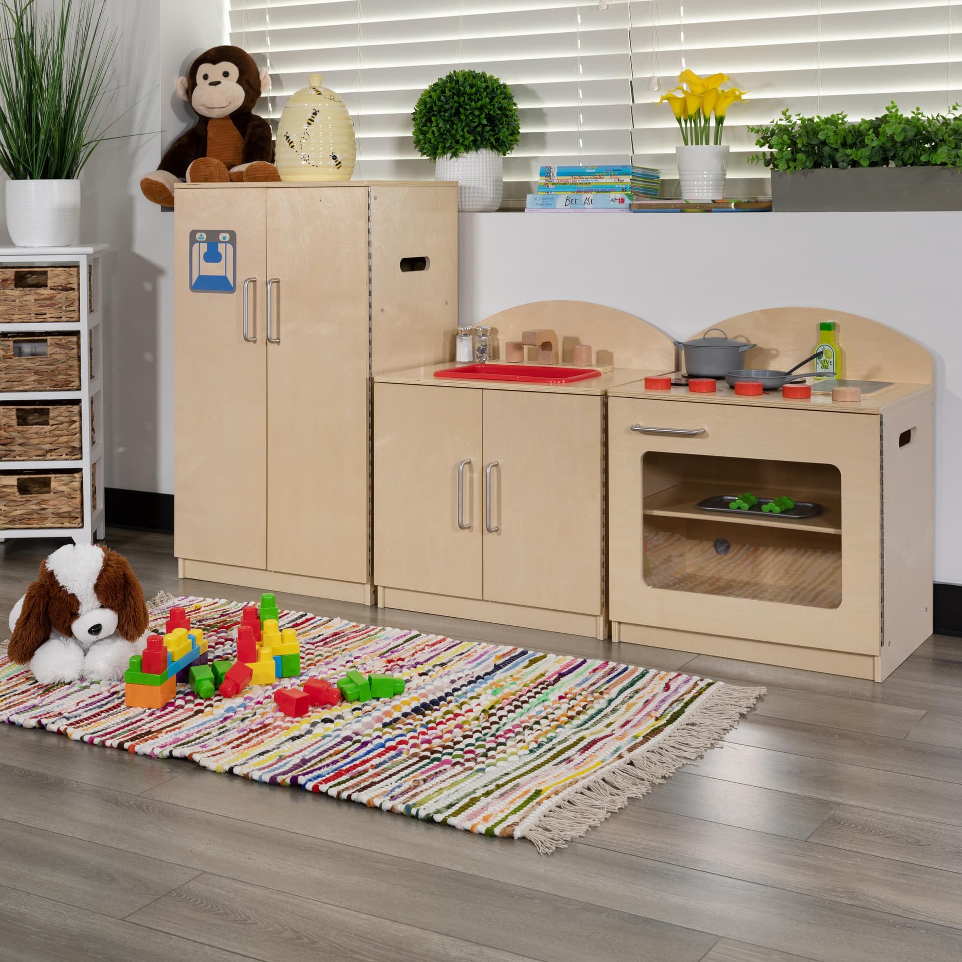 Children's Wooden Kitchen Set-Stove/Sink/Refrigerator