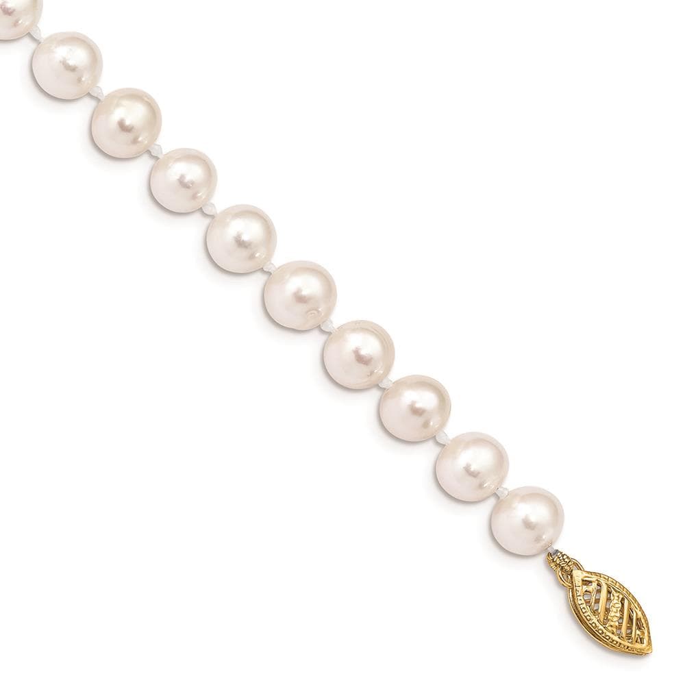 14k 6-7mm White Near Round Freshwater Cultured Pearl Necklace