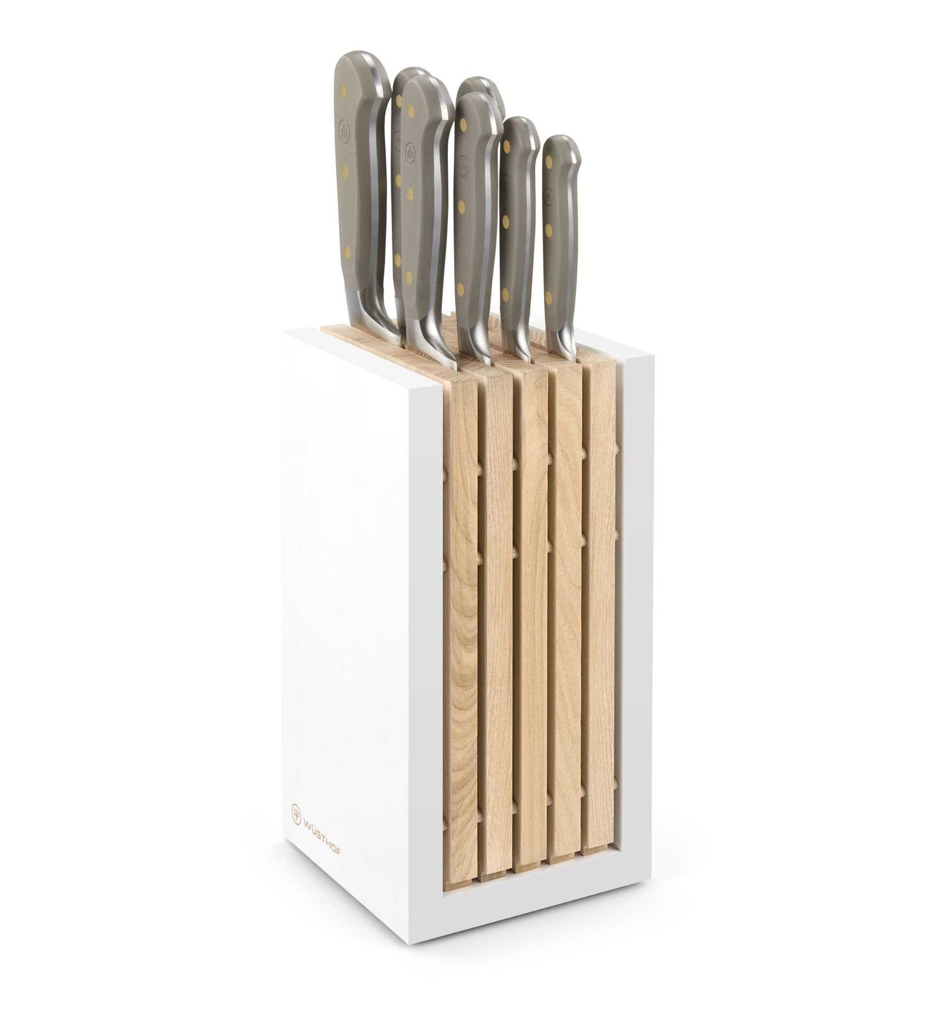 Classic 8pc Designer Knife Block Set Velvet Oyster