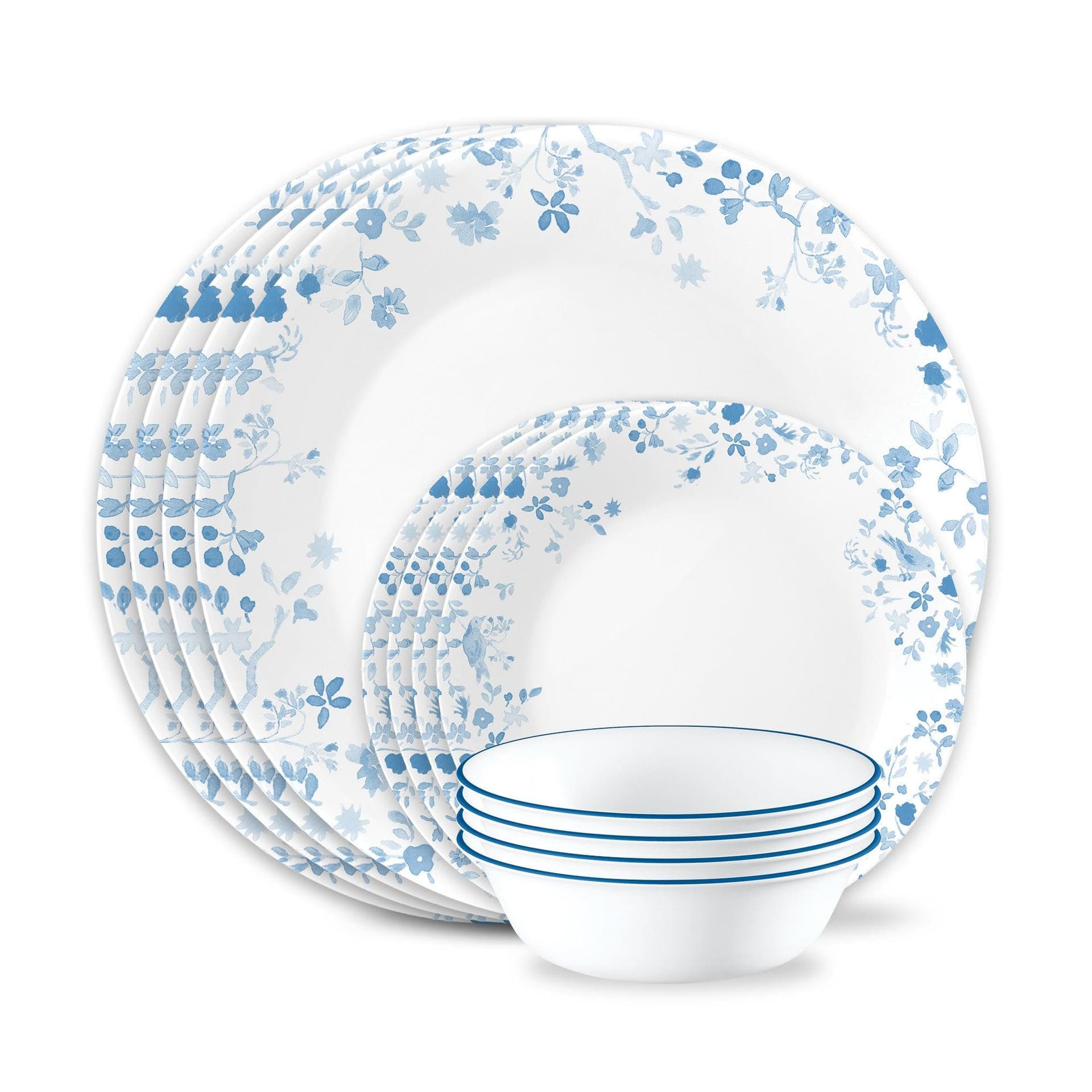 12pc Glass Dinnerware Set Garden Song