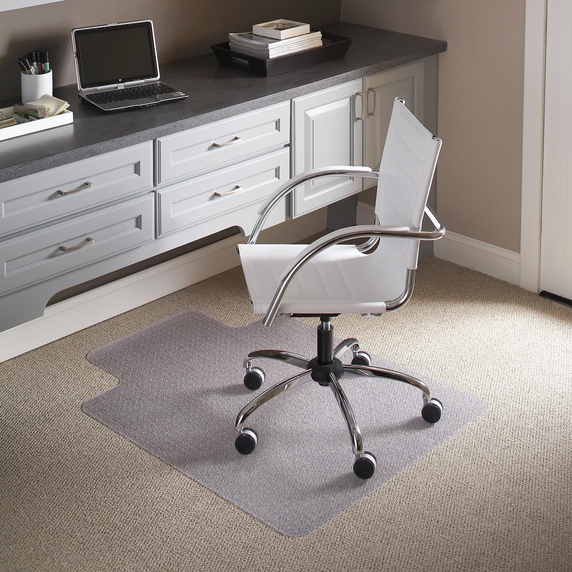 45" x 53" Carpet Chair Mat with Lip and Scuff and Slip Resistant Textured Top