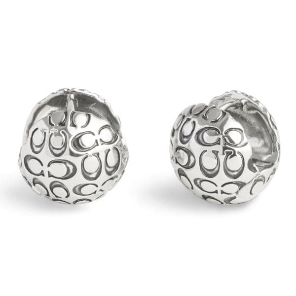 Signature Quilted Orb Huggie Earrings - Rhodium