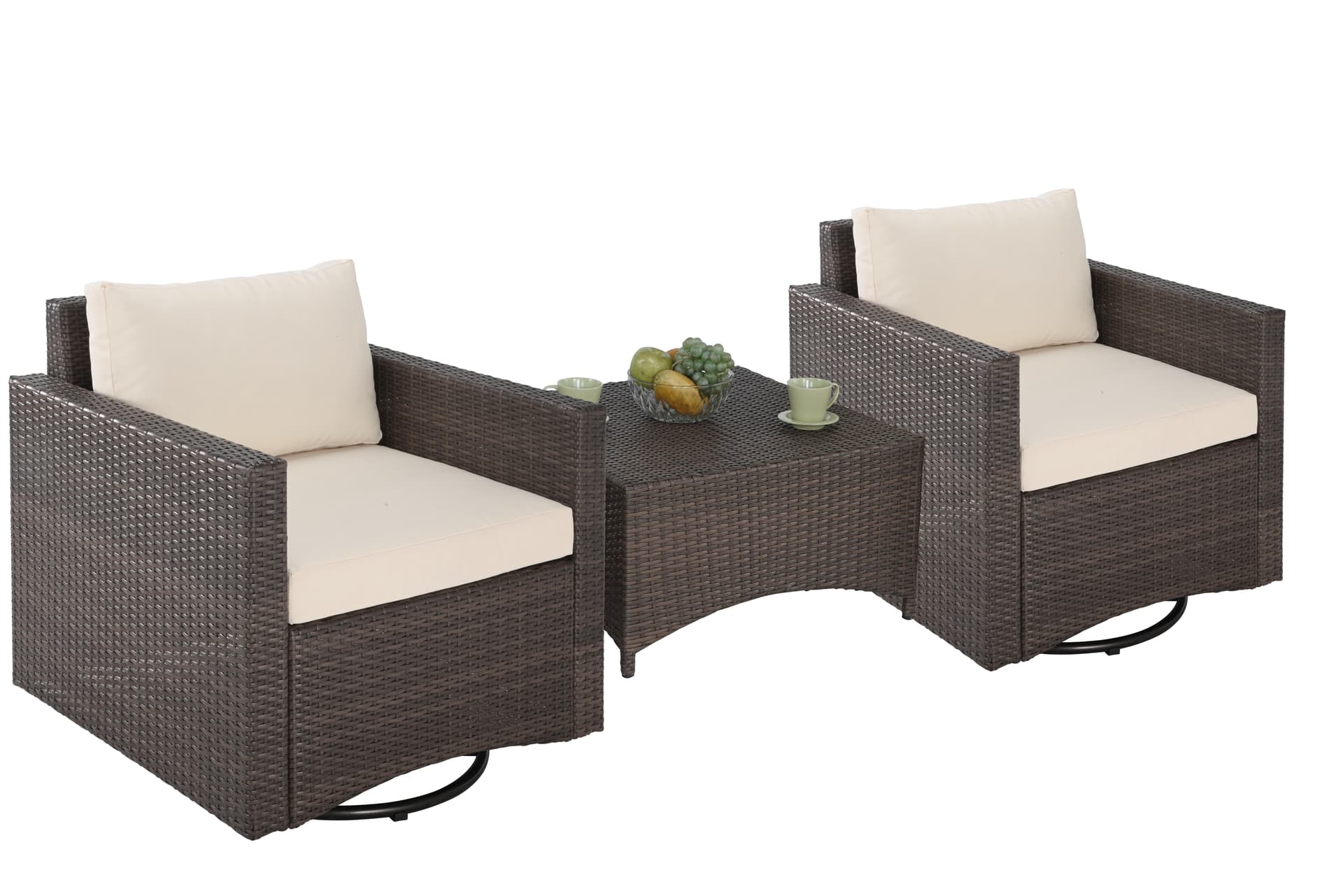 Studio Shine - 2 Swivel Chairs & Coffee Table